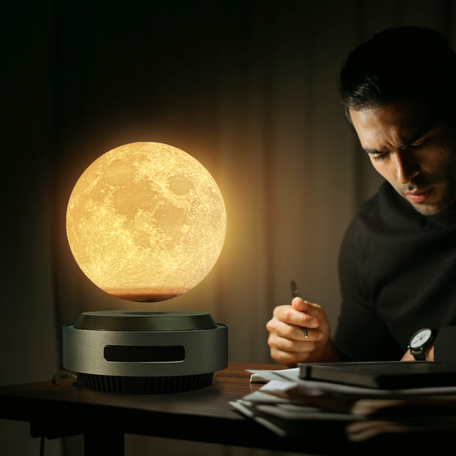 HCNT Factory Price Levitating Moon Lamp Magnetic Automatic Lifting Birthday Gift High Technology