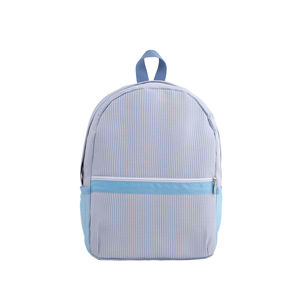 Monogrammed dây kéo trẻ em sọc túi Toddler seersucker Ba lô mầm non Toddler seersucker Ba lô - Product Image 4