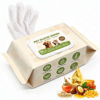 Lingettes pour chiens extra épaisses à base de plantes, nettoyantes et désodorisantes, en forme de gant, pour le contrôle des odeurs