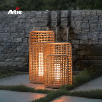 Lámparas Solares de Ratán para Jardín, Decoración Hecha a Mano, Lámpara Colgante para Patio, Muebles de Jardín, Faroles de Ratán