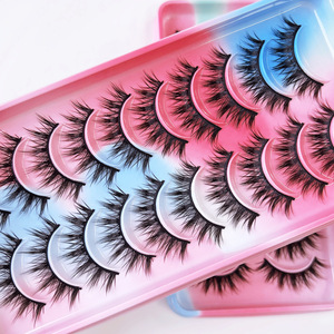 Faux cils 3D volumineux et spectaculaires, bande complète réutilisable, fabriqués à la machine, style thaïlandais, effet yeux grands et anime, pour maquillage des yeux - Product Image 1