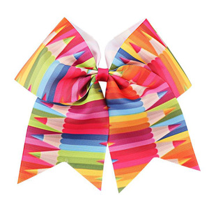 Lazos de animadora para el regreso a clases con clip, de resina, con diseño de coches y lazo de puntos, pinzas para el pelo grandes con diseño de sirena y brillantes - Product Image 6