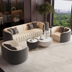 Hotel <b>Sofa</b> Straight Combination Durable Leather Finish For Reception Lounge Meeting Area - Product Image 1