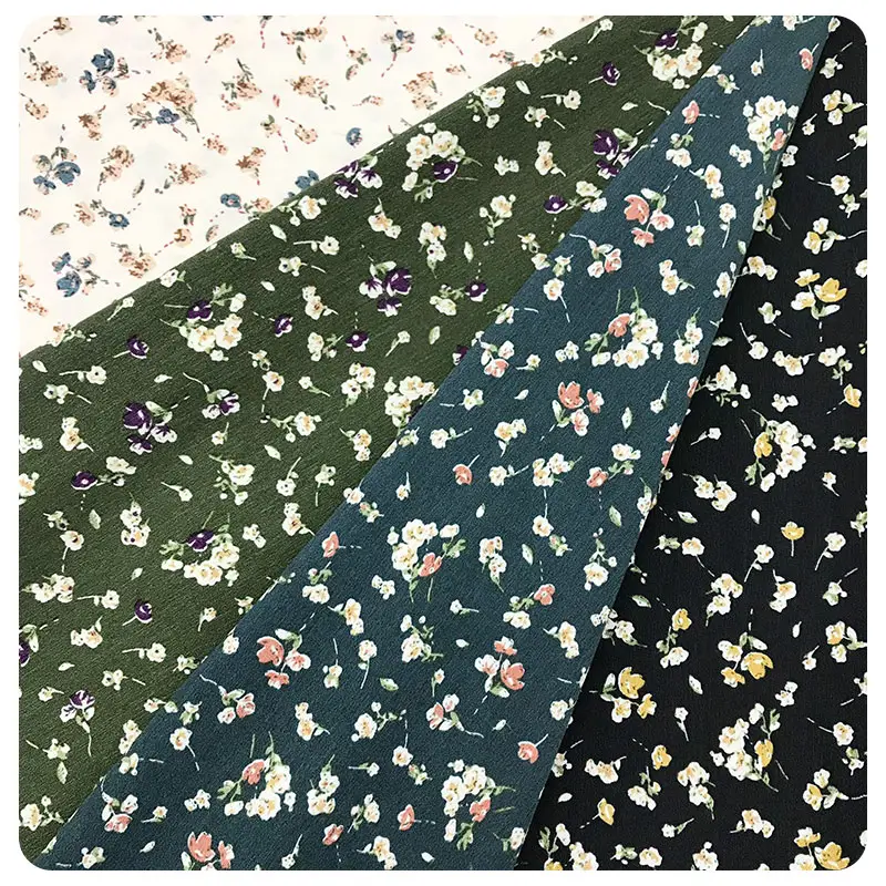 Vente en gros de tissu en mousseline de soie 100% polyester, tissu imprimé pour vêtements pour femmes