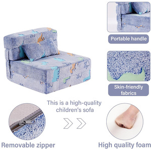 Giving Tree <b>Kids</b> Foldable Sponge <b>Sofa</b> Bed With Handrails For Children 3 Years And Above Color Options Available - Product Image 4