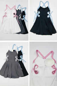 XW-PBD79ファッショナブルなレディースアクティブウェアサイドホローデザインスポーツスカートワークアウトテニスドレスショーツとブラ内蔵 - Product Image 3