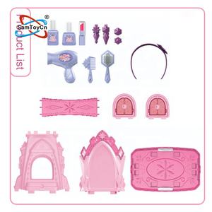 Ensemble de meubles de beauté <span class=keywords><strong>rose</strong></span> pour enfants, autres jeux de simulation, maquillage pour filles, coiffeuse, Table, jouets pour enfants - Product Image 4