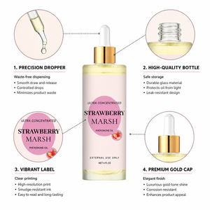 Strawberry Marsh Perfume Oil Pheromone Body Oil Unisex Fragrance Essence Precision <b>Dropper</b> <b>Glass</b> <b>Bottle</b> 30 ml - Product Image 3