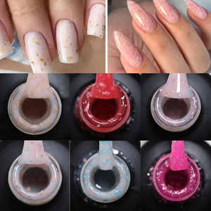 YOUGEL OEM Label Flake <span class=keywords><strong>Base</strong></span> Caoutchouc 15ml Feuille de trempage HEMA FREE <span class=keywords><strong>Base</strong></span> Coat Viscosity Uv Gel <span class=keywords><strong>Base</strong></span> Snow White Spot Gel - Product Image 4