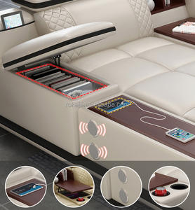 Nuovo Set <span class=keywords><strong>Divano</strong></span> a L Multifunzionale Monoposto da Soggiorno in Pelle di Grandi <span class=keywords><strong>Dimensioni</strong></span> con Altoparlanti <span class=keywords><strong>Divano</strong></span> Angolare da 1, 3, 5, 6, 7 Posti - Product Image 4