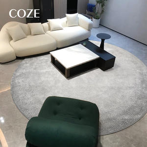 Tapis Moderne de Luxe Design en Mélange de Laine, Imperméable et Antidérapant, Forme Ronde, Épaisseur 11mm, Jacquard Tissé à Poil Coupé pour Salon - Product Image 4