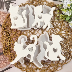 Moldes de fundición de resina hechos a mano para adornos decorativos DIY estilo Ins molde de estatuilla de gato de silicona - Product Image 2