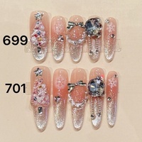 Presse colorée sur les ongles en gros autocollants acryliques de haute qualité conseils 3D couverture complète ongles Style de luxe conception à la main