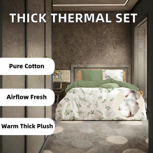 <b>Winter</b> Thickened Thermal Mink Four Piece Plush Duvet Cover Solid AB Edition Crystal Velvet 300tc Woven Home Hotel 100% Cotton - Product Image 3