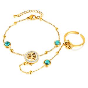 Pulsera con Colgante de Árbol de la Vida en Acero Inoxidable Chapado en Oro para Mujer, Joyería Moderna y Versátil para Aniversario, Gran Venta - Product Image 6