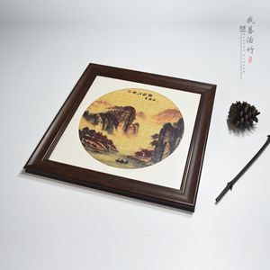 Bamboo Silk Painting <b>Framed</b> Wall Art 33x33 Cm Scenic <b>Square</b> Home Decoration - Product Image 3