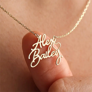 Personalisierte Halskette mit Zwei Englischen Namen Minimalistisch Eleganter Edelstahl-Schmuck für Familienfeiern Geburtstagsgeschenk N2603310 - Product Image 3