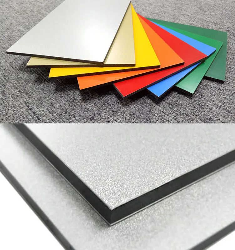 Metalik renk kaplı alüminyum kompozit Panel Alucobond proje malzemesi için acp/acm levha 4x8 ft asansör duvar kaplama