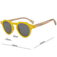 Lunettes de soleil rondes en bois personnalisées, monture faite à la main, protection UV400, pour sorties quotidiennes, loisirs en extérieur, voyages et style urbain