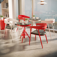 Ensemble table et chaises de bistrot vintage SUNYARD en fer, mobilier de restauration commercial pour café, bar, restaurant, terrasse, couleur et taille personnalisées