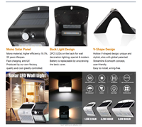 Éclairage double face 1,5W 220lm Décorez votre maison, votre jardin, lampe solaire tout-en-un