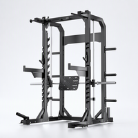 CH-F5062 Jaula de Sentadillas de Alta Resistencia con Barra de Dominadas, Barras de Seguridad y Soportes para Discos para Entrenamiento de Fuerza