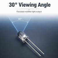 LED infrarouge DIP T1 3/4 1500nm de 5 mm, émetteur IR T13/4 pour la détection de gaz