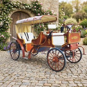 2026 Calèche de mariage victorienne style grain de bois vintage, pour visites de parcs et transport spécial touristique - Product Image 1