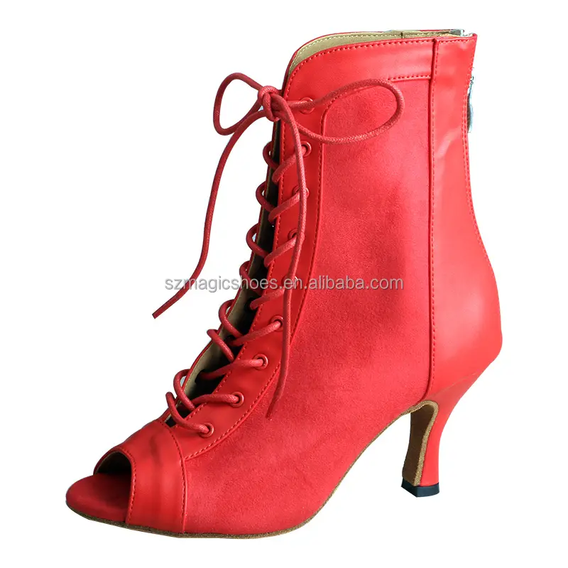 Chaussures de danse personnalisées de Guangzhou, botte rouge pour dames