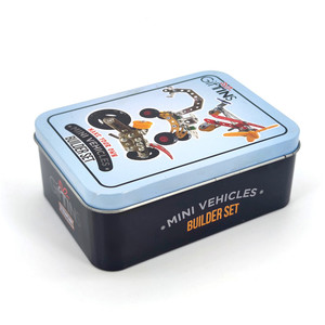 Hộp thiếc để chơi thẻ, hộp thiếc bản lề hình chữ nhật, hộp thiếc trong lon - Product Image 3