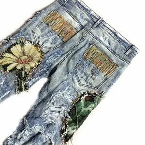 DiZNEW High Quality Jeans Custom Heavy Grind Rough Edge Denim Micro Flare Jeans For Men And Women Hip Hop Chic Everything