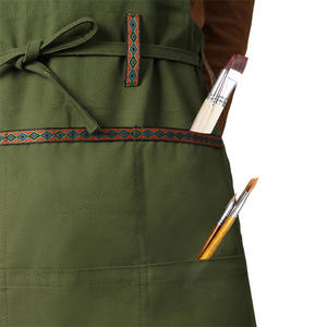 <span class=keywords><strong>Tablier</strong></span> à boutons réglables pour femmes hommes artiste peinture <span class=keywords><strong>poterie</strong></span> jardin cuisine chef de cuisine 4 poches - Product Image 2