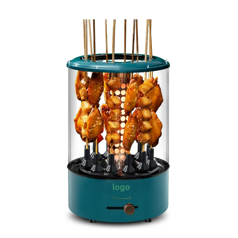 Nieuwe Rookloze Automatische Roterende Draagbare Camping Elektrische Bbq Gas Grills Machine Voor Buiten Kip Kebab Grill Hqbg0003