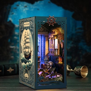Maison de poupée créative et coin lecture <span class=keywords><strong>pour</strong></span> adultes, un projet de maison miniature à construire soi-même et un puzzle 3D avec des jouets en bois <span class=keywords><strong>pour</strong></span> les avancés - Product Image 2