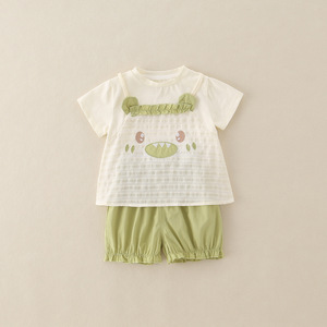 Completo estivo in cotone a due pezzi con cartoni animati per bambine, novità 2026, completo dolce con <span class=keywords><strong>pantaloncini</strong></span> e maglietta a maniche corte - Product Image 3