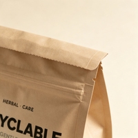 Sac en papier kraft personnalisé imprimé, pochette résistante à l'humidité avec fermeture éclair pour thé, noix, collations, aliments