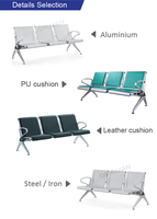 Chaise d'attente triangulaire en acier moderne SJ708LA pour hôpital, clinique, bureau, banque, aéroport, sièges de réception
