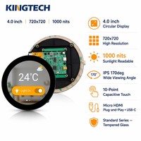 Kingtech - Módulo de Pantalla Táctil Redonda IPS de 4 Pulgadas, 720*720, 1000nit, Multipunto, para Raspberry Pi, Hogar Inteligente Industrial, Marco Abierto