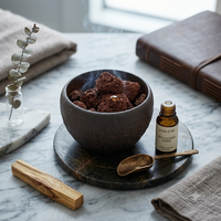 Diffuseur d'huiles essentielles en pierre volcanique naturelle, style Wabi-Sabi, diffuseur d'aromathérapie en pierre de lave avec récipient en céramique et béton