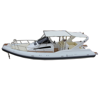 Yacht sportif de luxe à coque rigide en fibre de verre de 9,6 m à fond en V profond, bateau rapide 960 Hypalon/PVC gonflable avec toilettes pour passagers