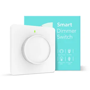 Tuya Smart Wifi Dimmer Light Switch, Smart Home Rotary Dimmable Wall Switch 100-240V, Work with Alexa Google Home Smart Life App