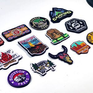 Custom Outdoor Nature Heat Press LOGO Badges Embroidered Patch <b>Sew</b> Iron on Clothing Patches Custom Round Hook and Loop Patches - Product Image 3