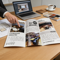Brochure de profil d'entreprise pliée en trois, en papier couché 157 g/m² avec pelliculage brillant simple face, vente en gros usine