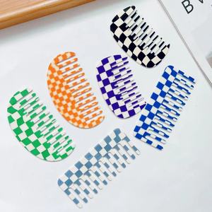 Nuovo stile piastra in acetato scacchiera stile <span class=keywords><strong>pettine</strong></span> grande ins semplice antistatico per capelli da donna - Product Image 1