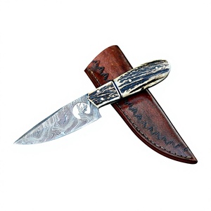 Couteau de chasse personnalisable en acier inoxydable avec manche en os confortable, couteaux à lame fixe de poche à vendre - Product Image 5
