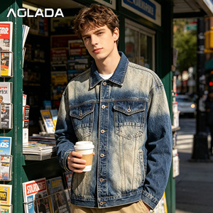 Chaqueta <span class=keywords><strong>Corta</strong></span> de Mezclilla Azul Informal Personalizada de Fábrica para <span class=keywords><strong>Hombre</strong></span>, Chaqueta de Mezclilla para <span class=keywords><strong>Hombre</strong></span> de Algodón de Alta Calidad con Lavado Desgastado Vintage - Product Image 1