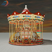 Manège Électrique Thème Animal : Cheval à Bascule Rotatif pour Parc d'Attractions - Modèle de Manège de Parc à Thème