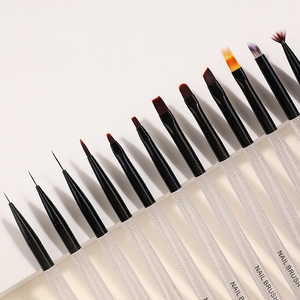 Pinceaux à ongles personnalisés avec logo, manche transparent, applicateur d'huile, pour manucure, liner, détails, plats, ovales, ronds, pour gel, French, ombré, design, peinture - Product Image 4