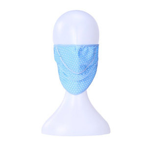 Cycling Mask Ice Silk Breathable UV Protection Lightweight Adjustable Unisex Outdoor Sports Face Mask Blue Polka Dot Pattern - Product Image 1