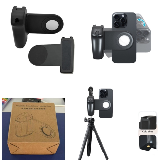 Magnetic for Smartphone Handle Grip Camera Assistant Switch Control Selfie Foldable Portable Adjustable Color Lights